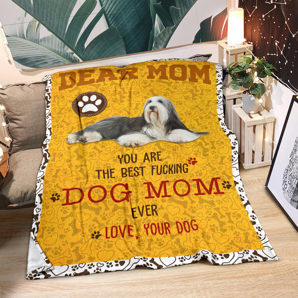 Bearded Collie-Dog Mom Ever Blanket