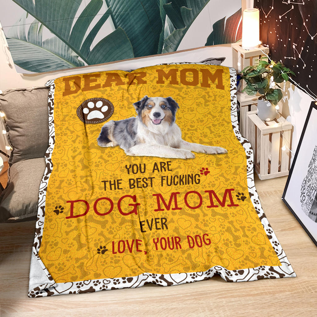 Australian Shepherd-Dog Mom Ever Blanket