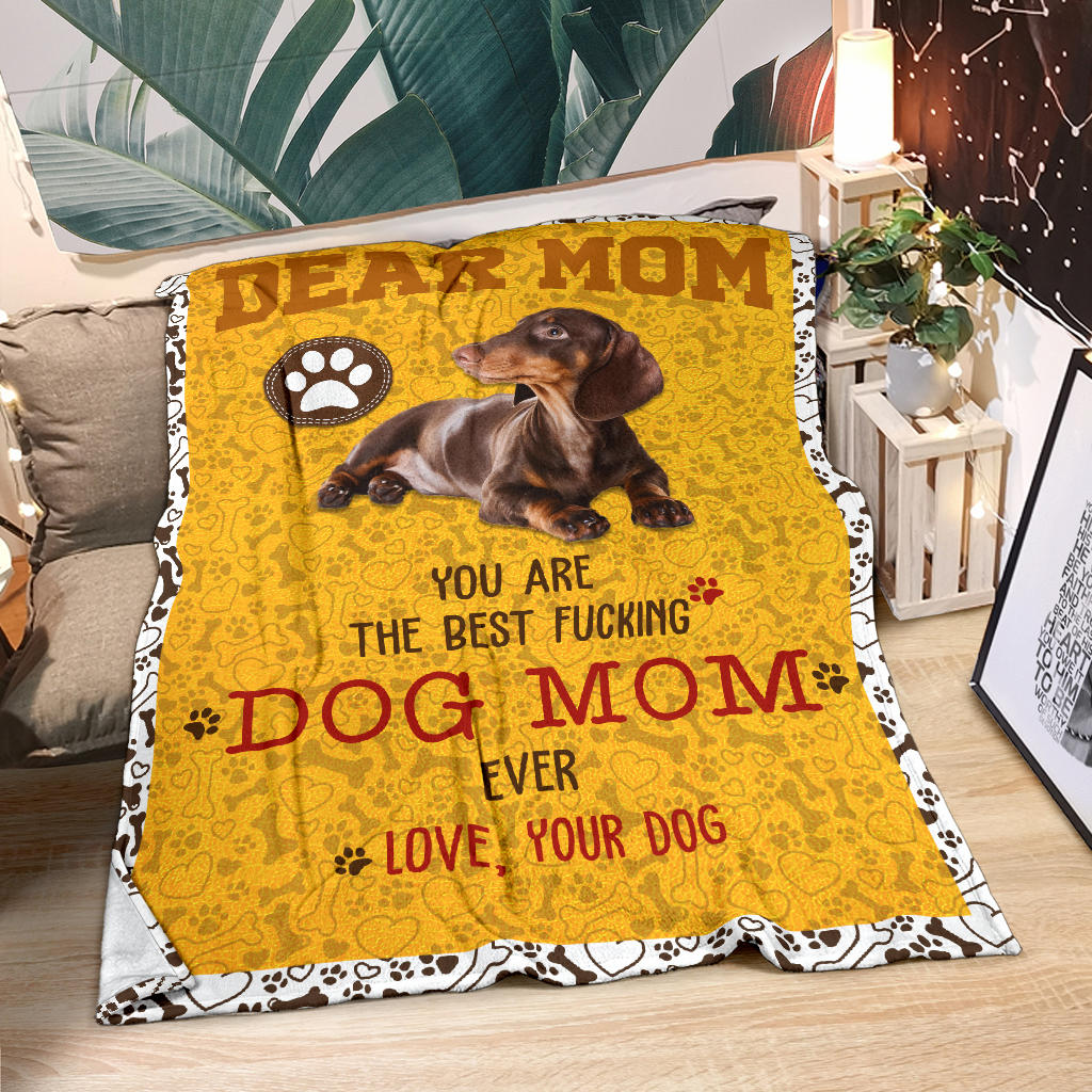 Dachshund 2-Dog Mom Ever Blanket