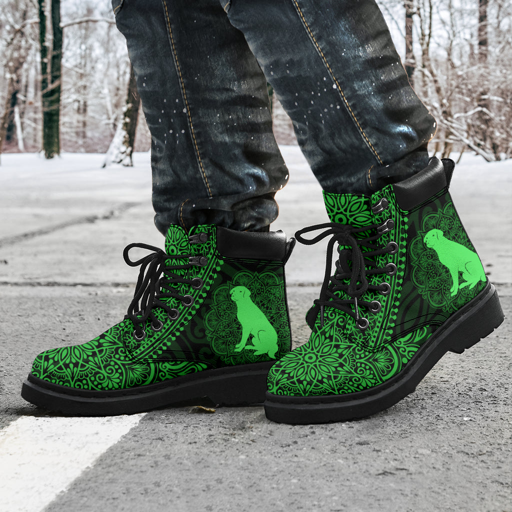 Labrador Retriever Mandala Green All-Season Boots