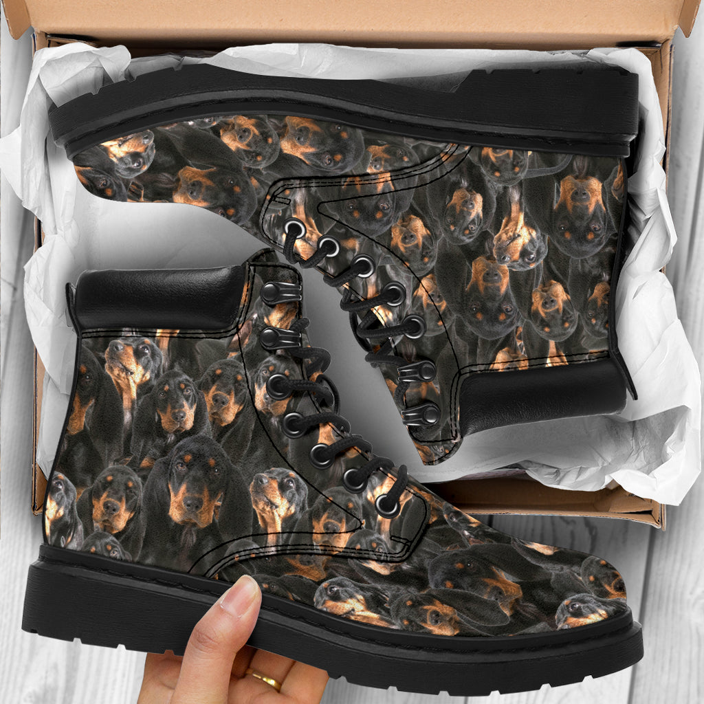 Black and Tan Coonhound Full Face All-Season Boots