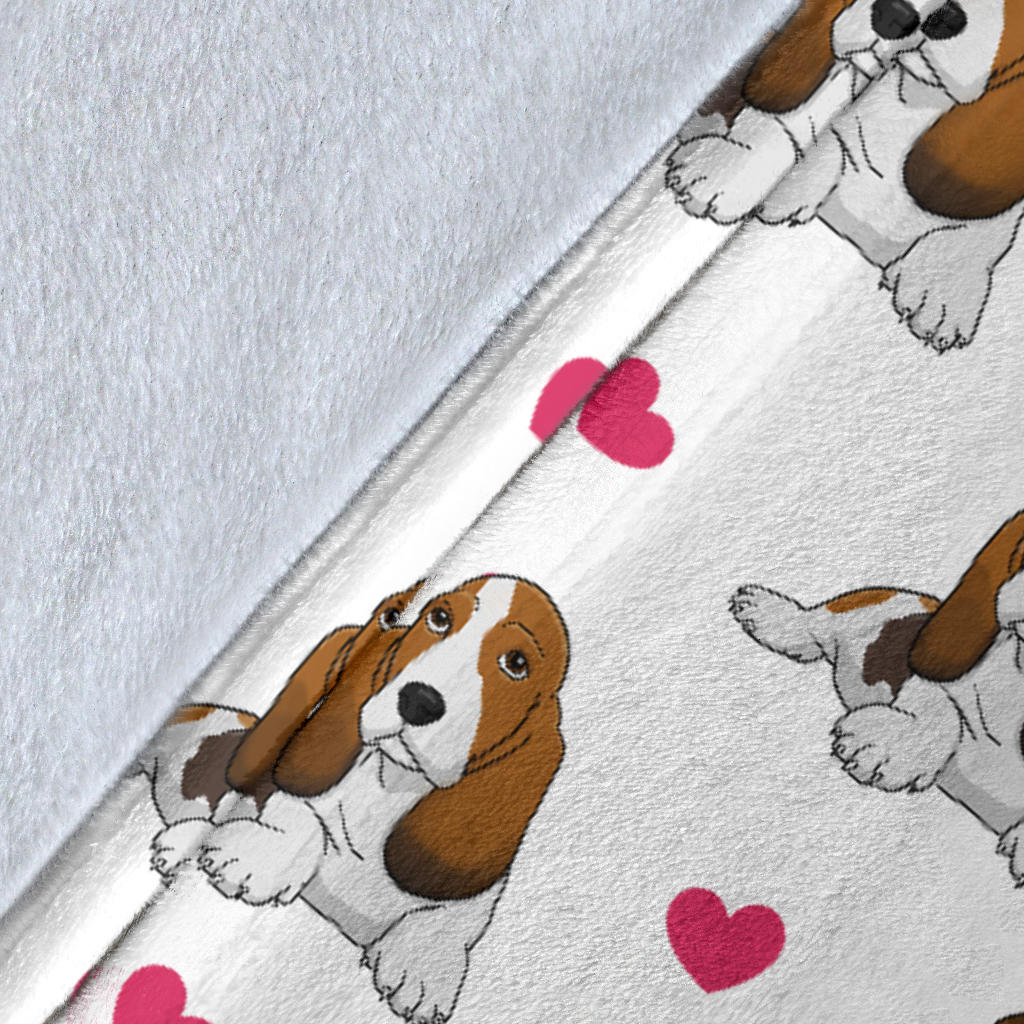 Basset Hound Heart Blanket