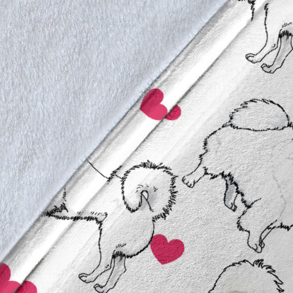 American Eskimo Heart Blanket