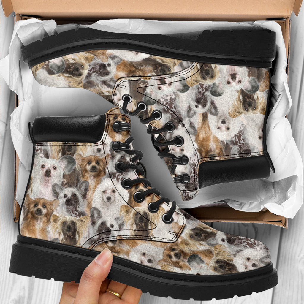 Chinese Crested Dog Full Face All-Season Boots