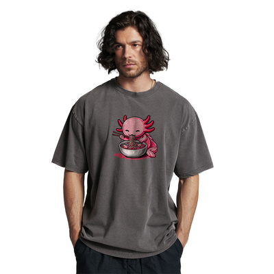 Cute Axolotl Eating Noodles Unisex T-Shirt
