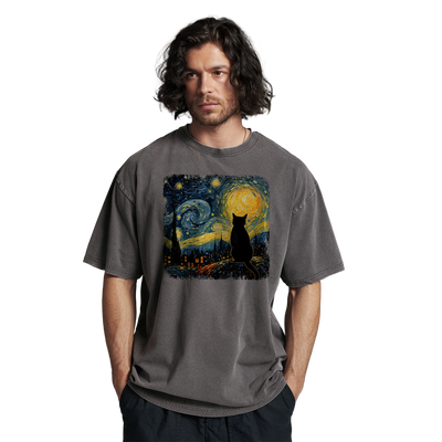 Starry Night Cat T-Shirt