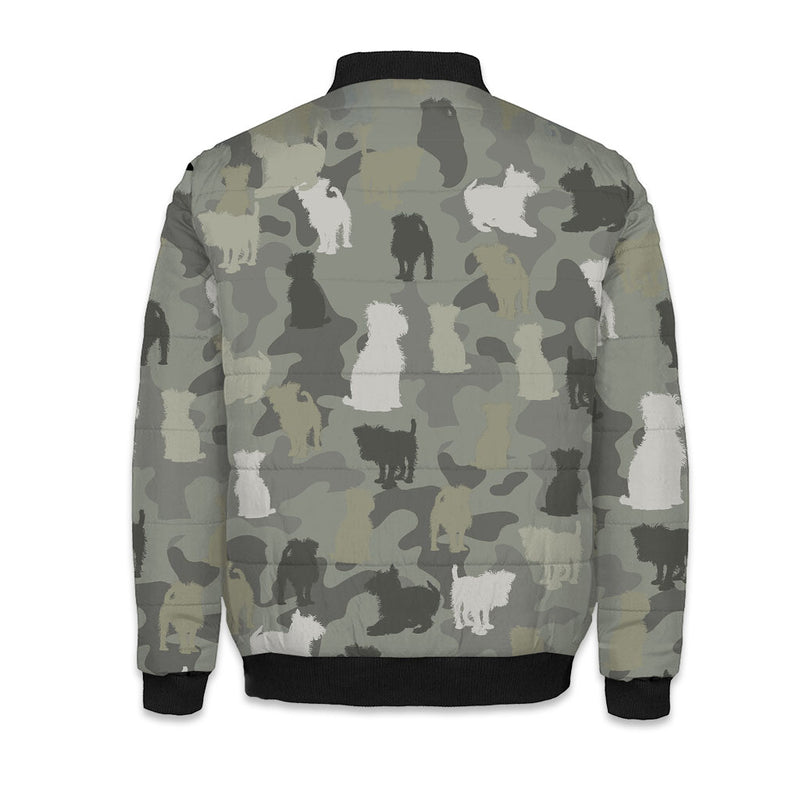 Affenpinscher Camo Puffer Bomber Jacket - Warm Winter Coat For Dog Lover