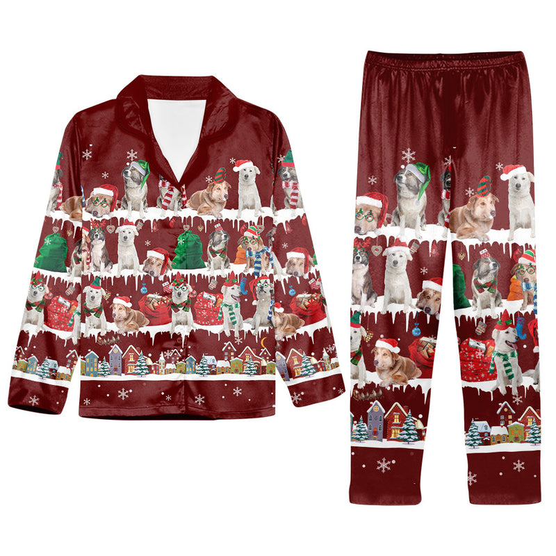 Matching Family Christmas Pajamas Set For Aidi Dog Lover