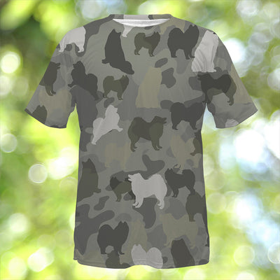 American Eskimo Dog Camo T-Shirt