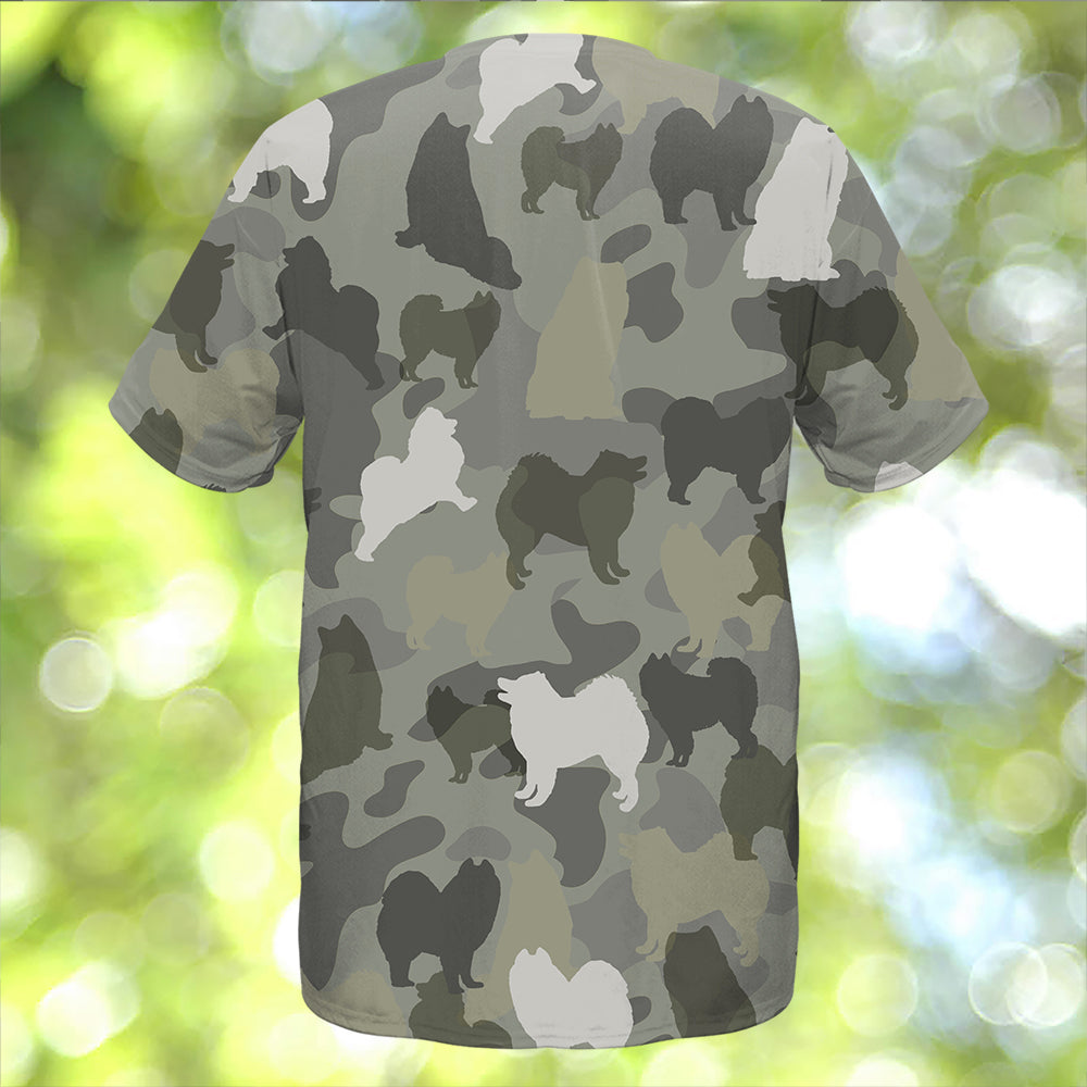 American Eskimo Dog Camo T-Shirt