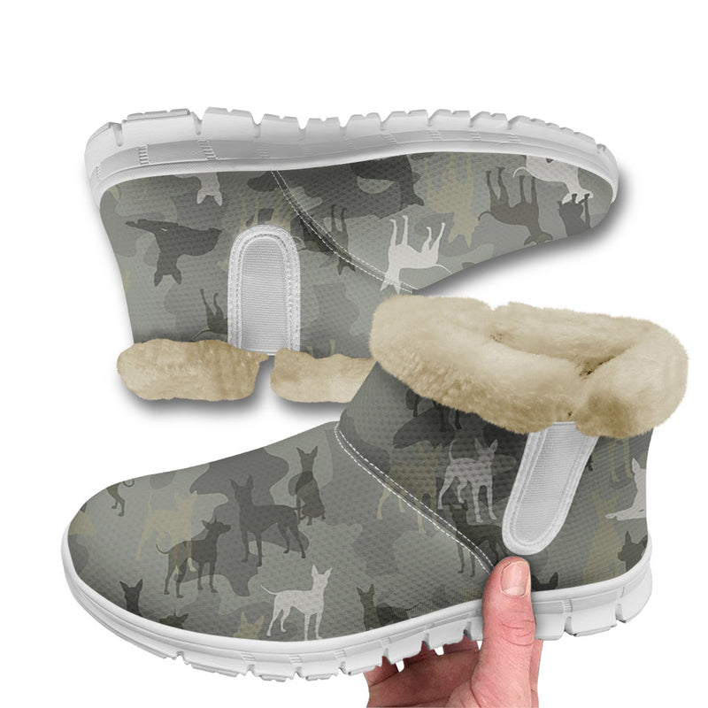 American Hairless Terrier Camo Snow Boots - Perfect For Winter