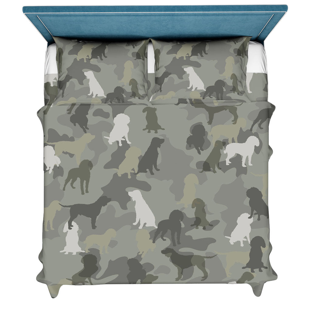 American Water Spaniel Camo Bedding Set - Camouflage Dog Bedding Set