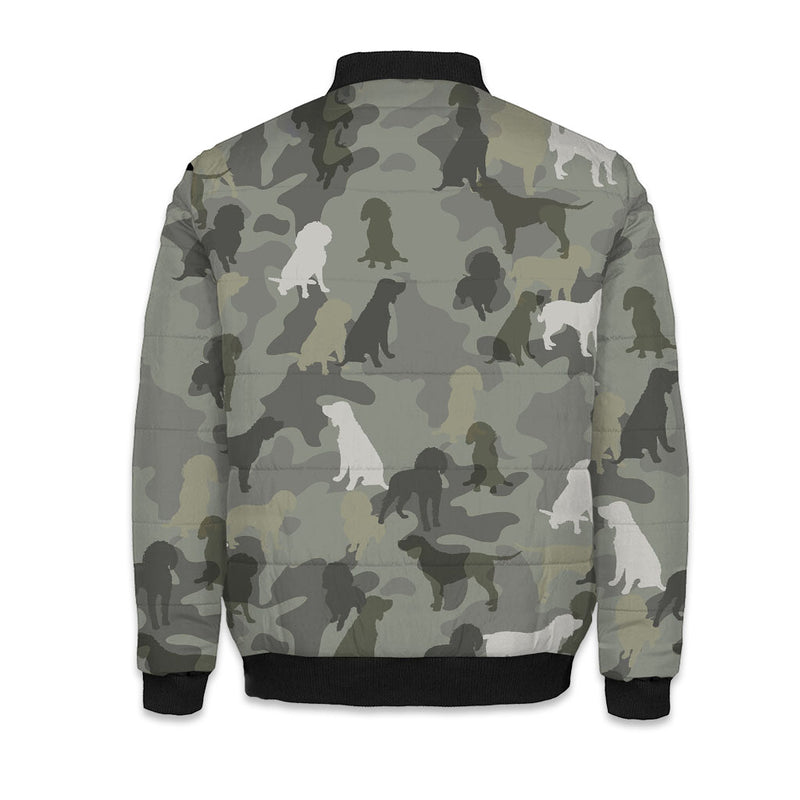 American Water Spaniel Camo Puffer Bomber Jacket