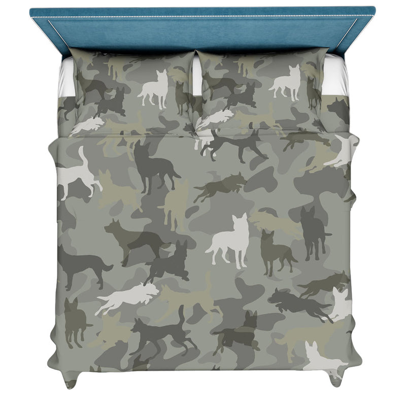 Australian Kelpie Camo Bedding Set - Camouflage Dog Bedding Set