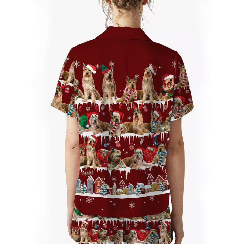 Berger Picard Dog Christmas Short Satin Pajama Set