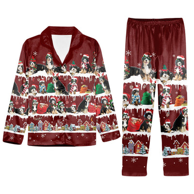 Bernedoodle Snow Christmas Back