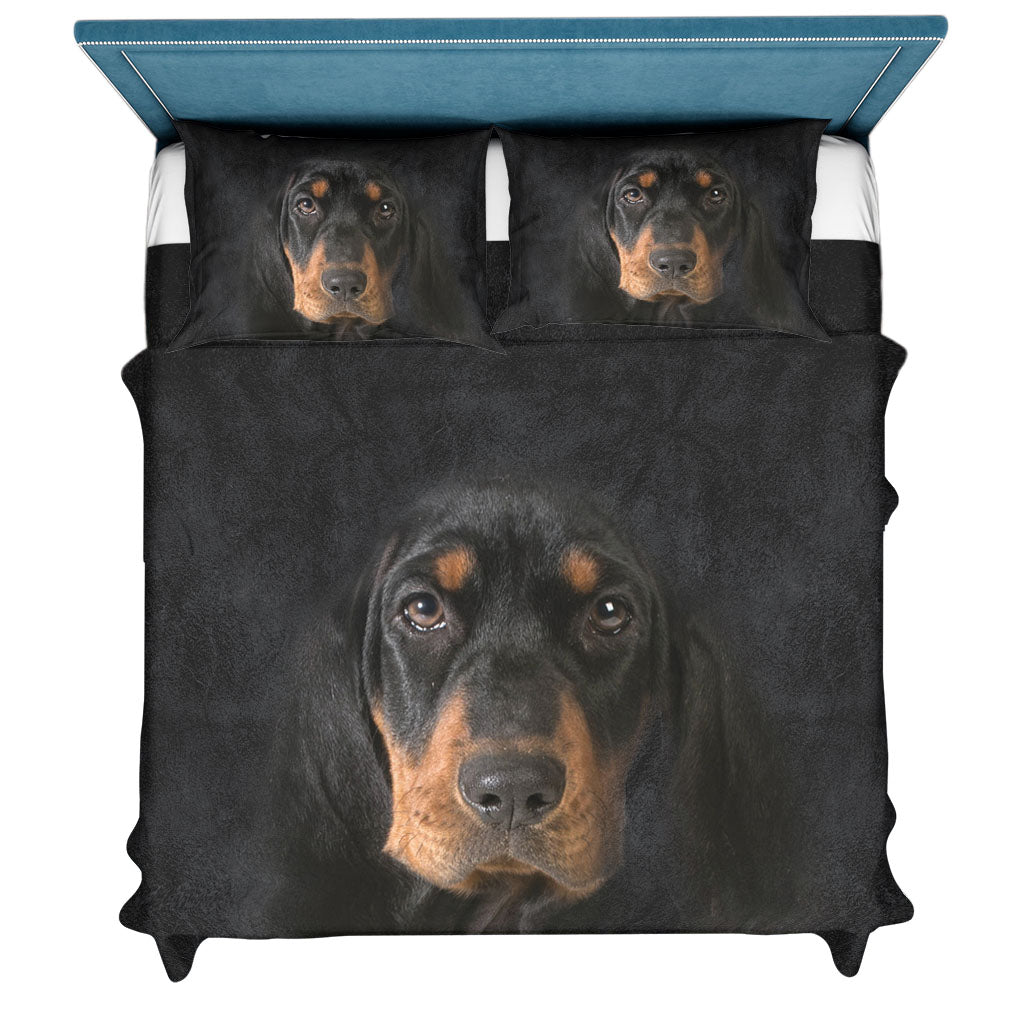 Black and Tan Coonhound Bedding Set - Soft And Cozy Dog Lovers Gift