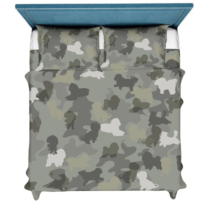 Bolognese dog Camo Bedding Set - Camouflage Dog Bedding Set