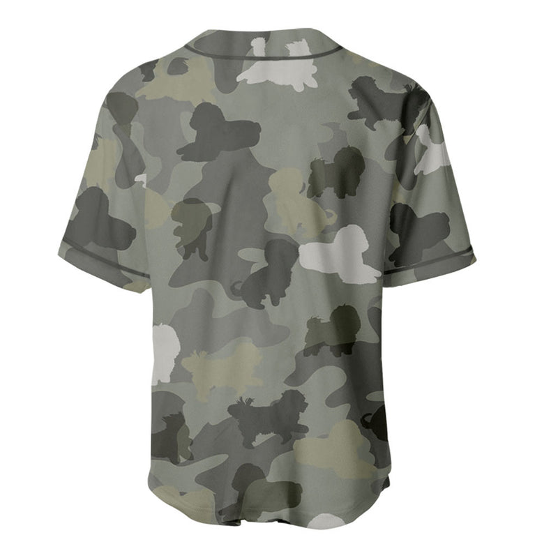 Bolognese Camouflage Baseball Jersey - Camo Pattern Dog Shirt