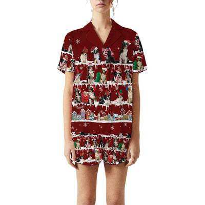 Border Collie Snow Christmas Back