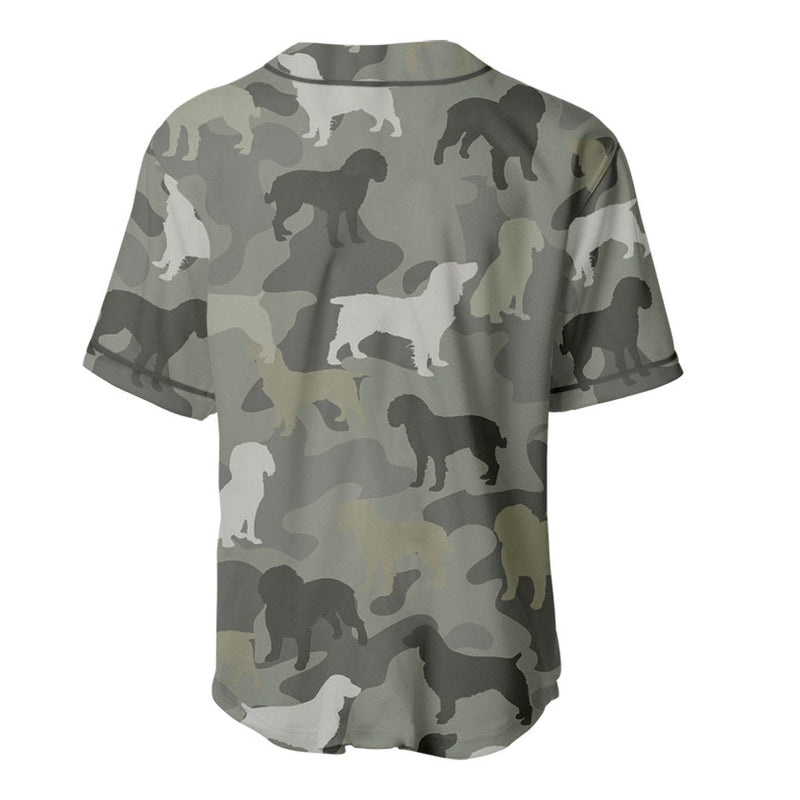 Boykin Spaniel Camouflage Baseball Jersey - Camo Pattern Dog Shirt