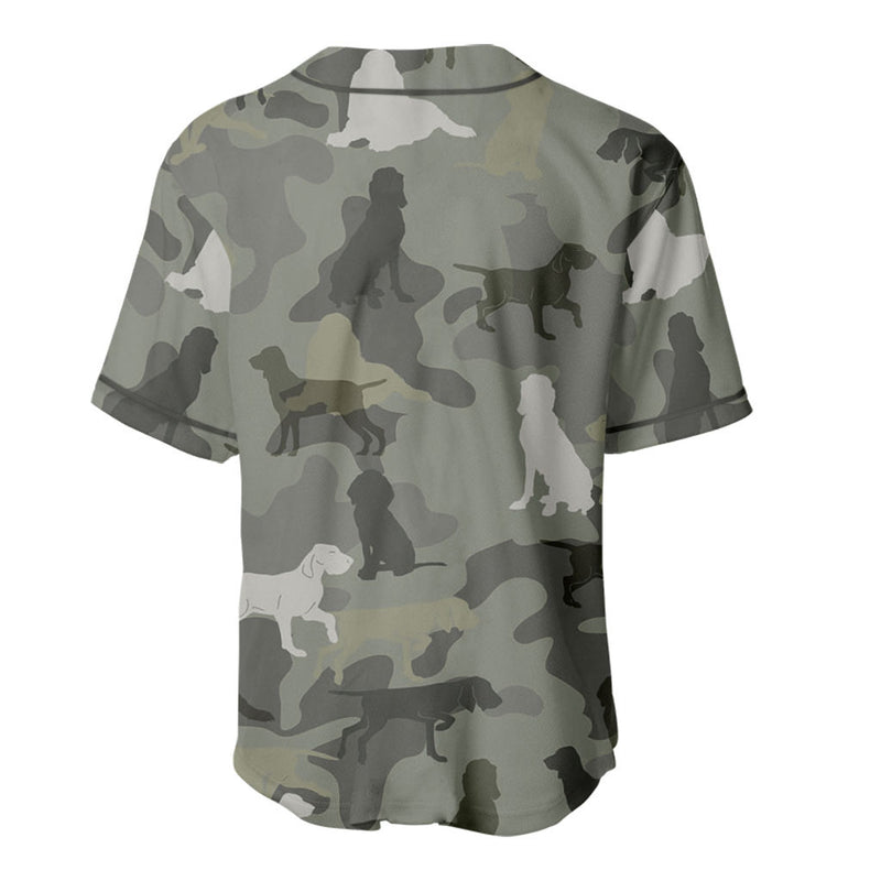 Bracco Italiano Camouflage Baseball Jersey - Camo Pattern Dog Shirt