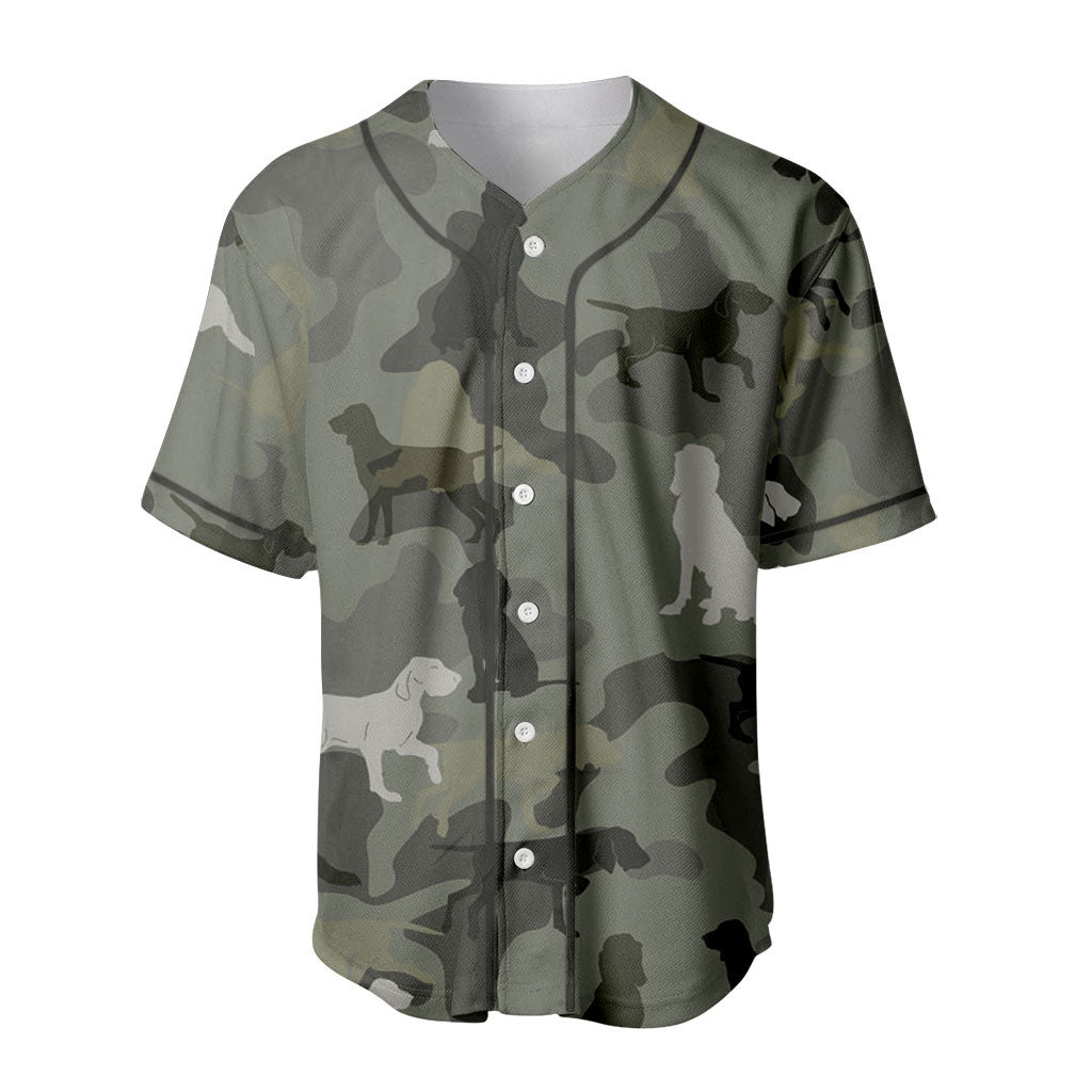 Bracco Italiano Camouflage Baseball Jersey - Camo Pattern Dog Shirt