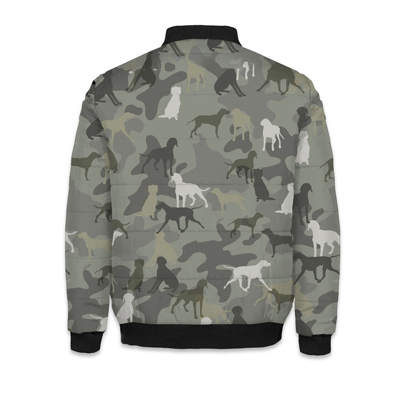 Braque Du Bourbonnais Camo Puffer Bomber Jacket