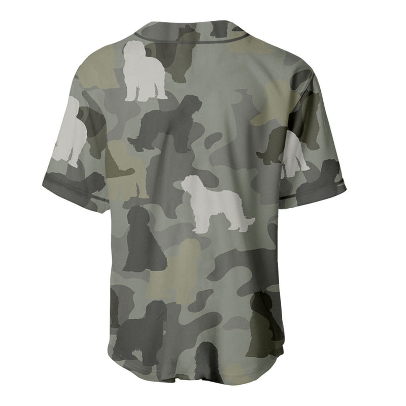 Briard Camouflage Baseball Jersey - Camo Pattern Dog Shirt