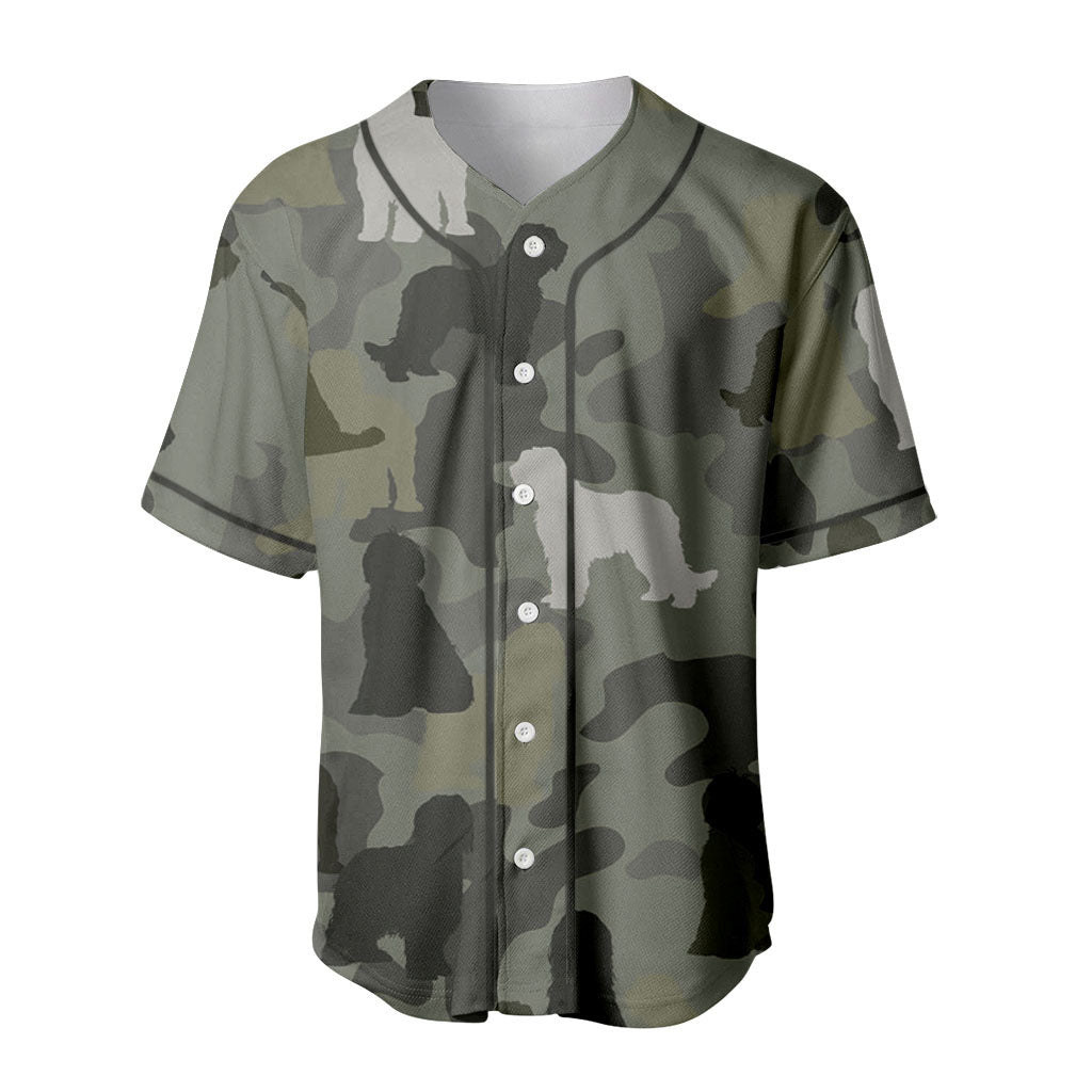 Briard Camouflage Baseball Jersey - Camo Pattern Dog Shirt