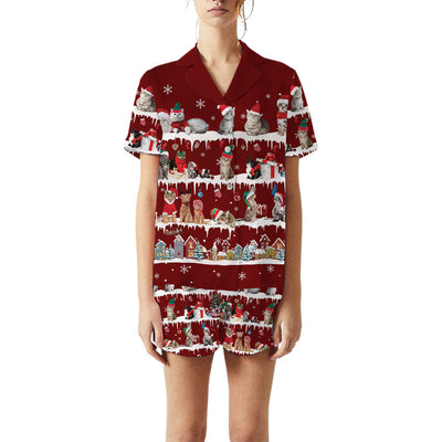 Cat Snow Christmas Back