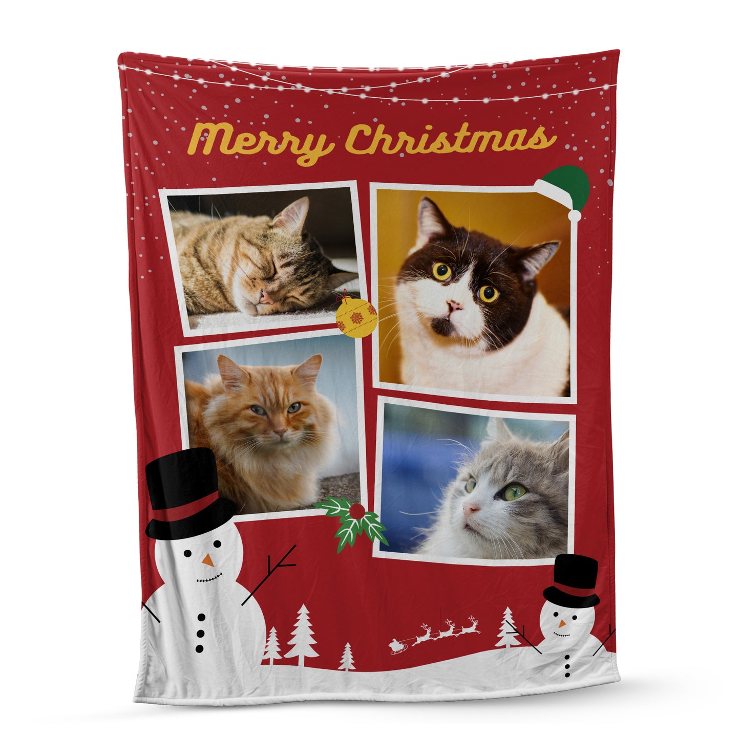 Create Your Own Personalized Dog Photo Christmas Blanket