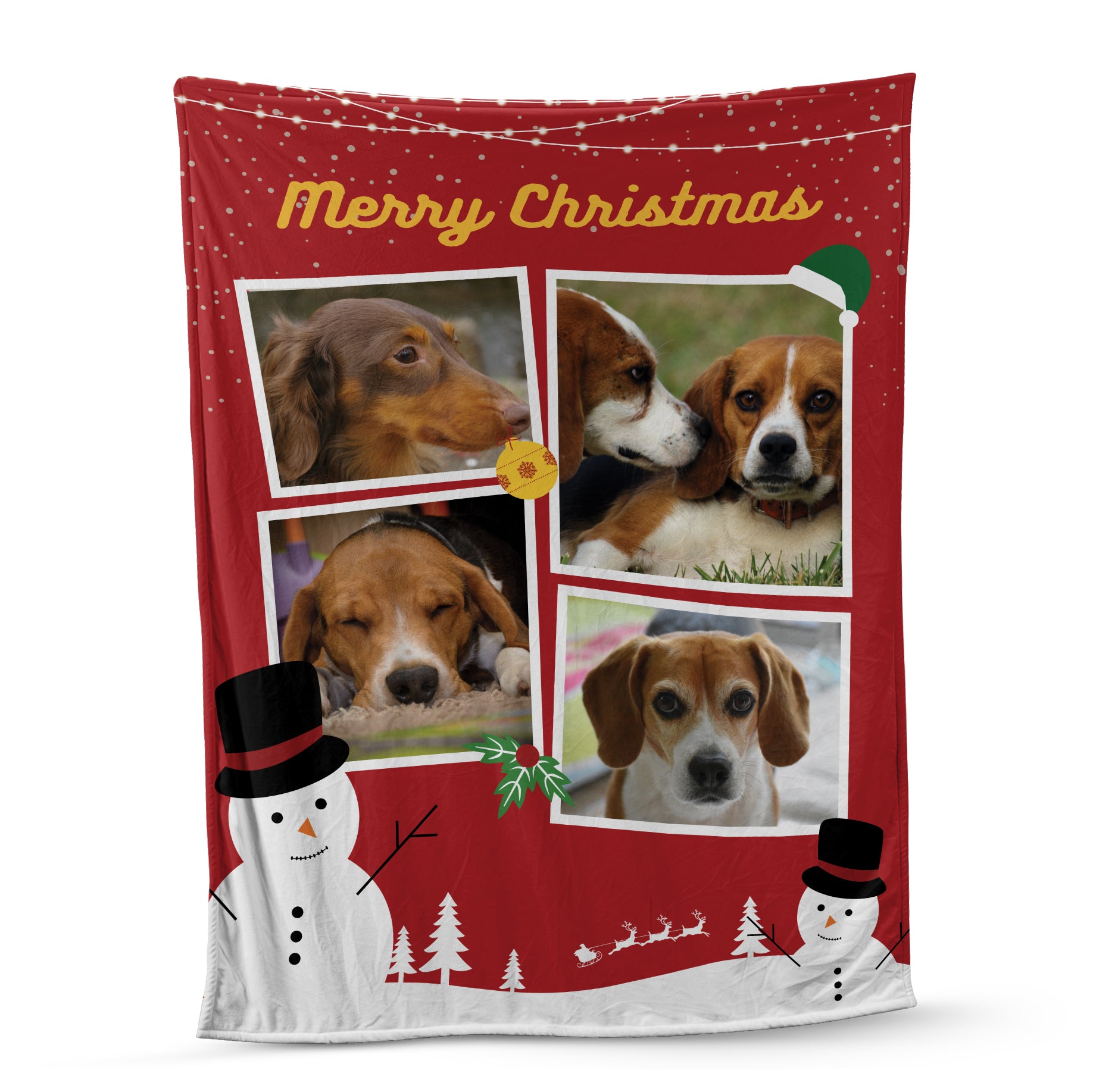 Create Your Own Personalized Dog Photo Christmas Blanket