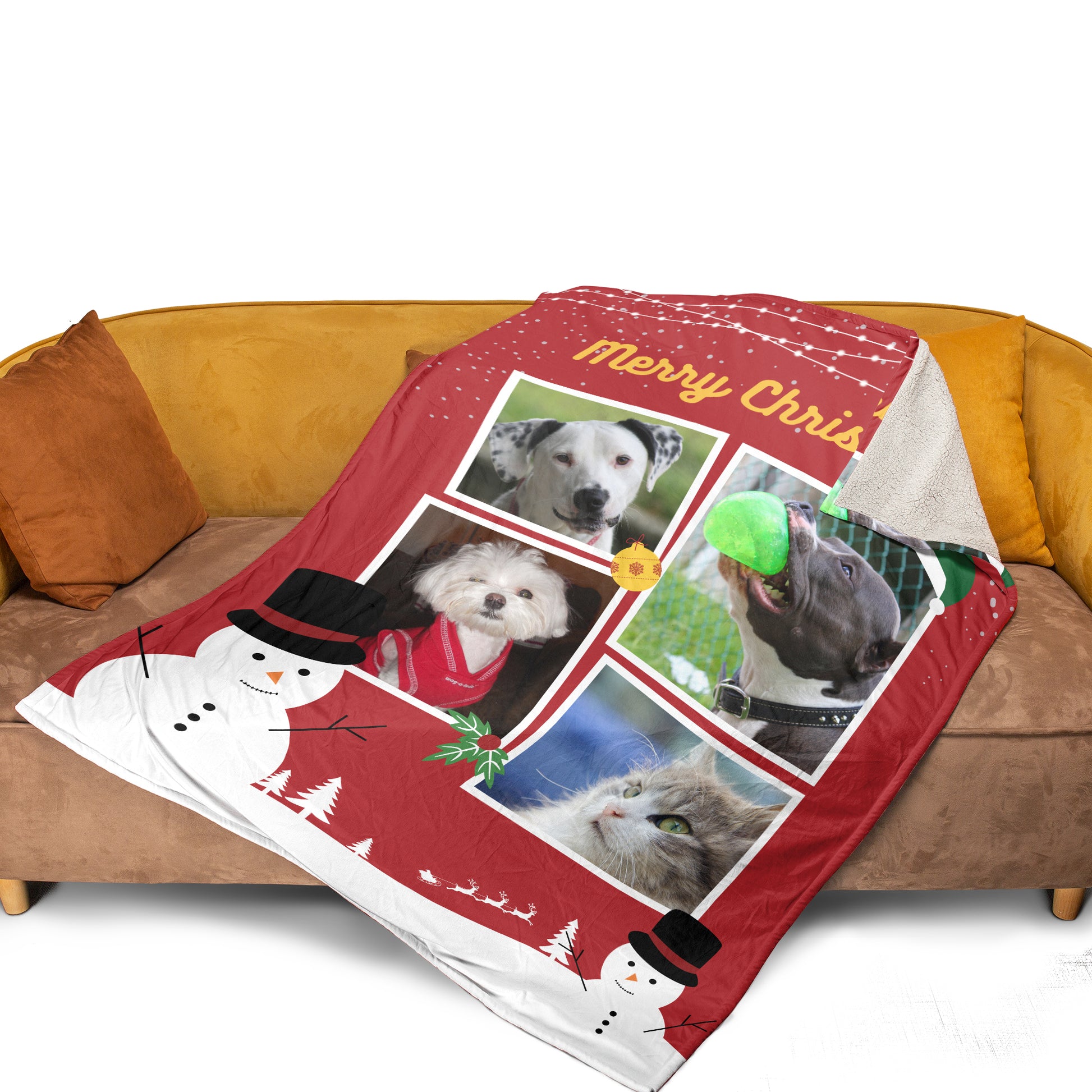Create Your Own Personalized Dog Photo Christmas Blanket