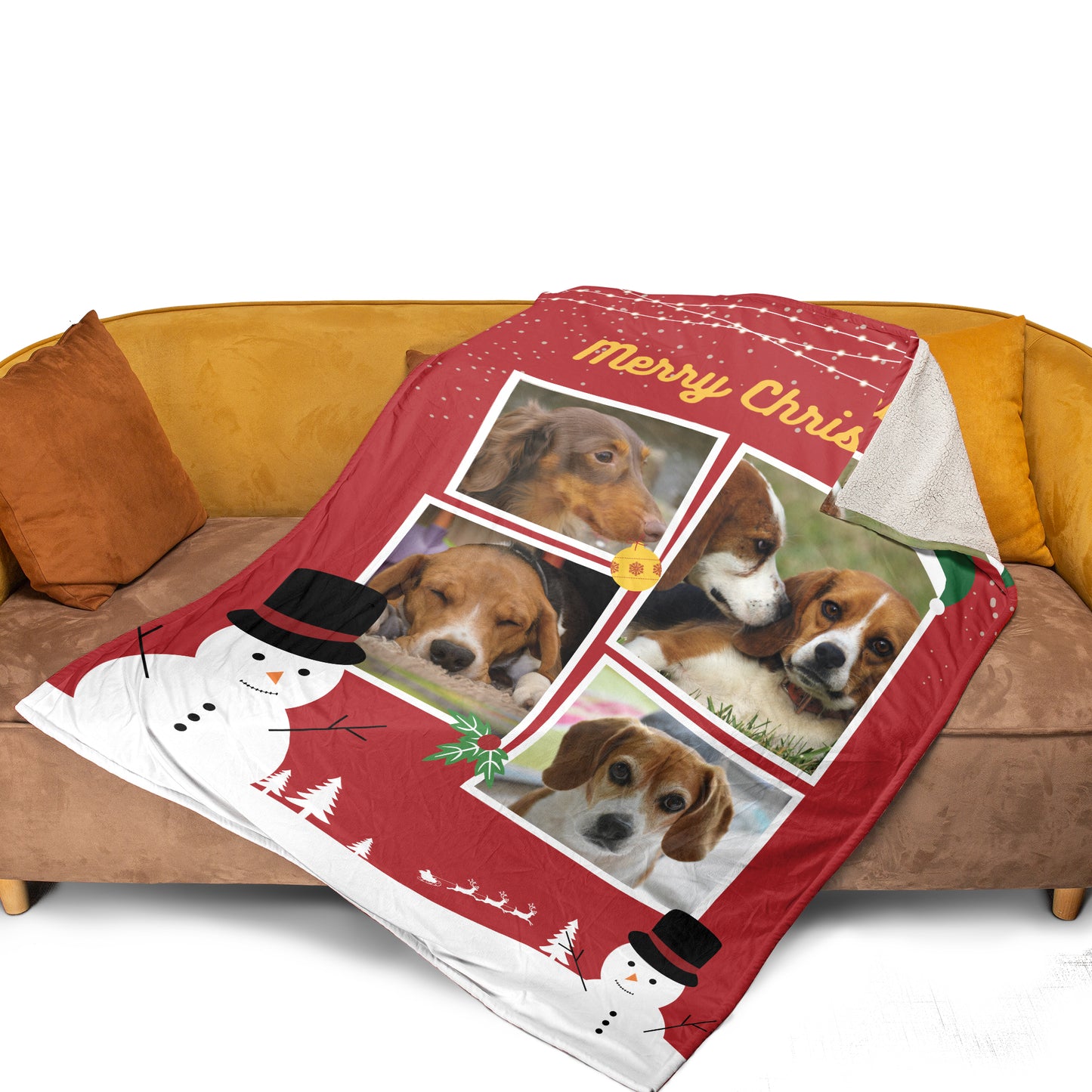 Create Your Own Personalized Dog Photo Christmas Blanket