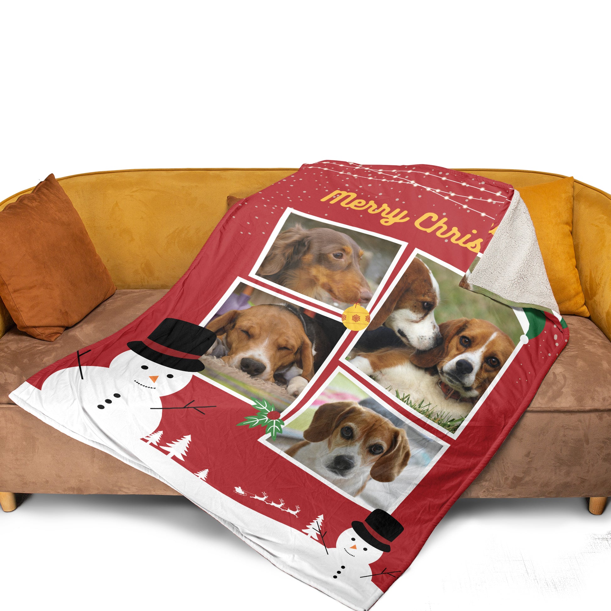 Create Your Own Personalized Dog Photo Christmas Blanket
