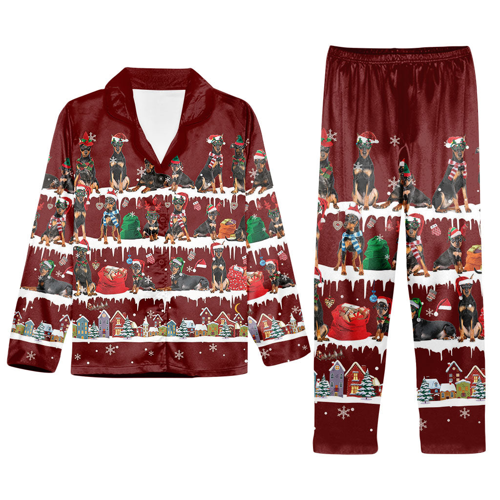 Matching Family Christmas Pajamas Set For German Pinscher Dog Lover