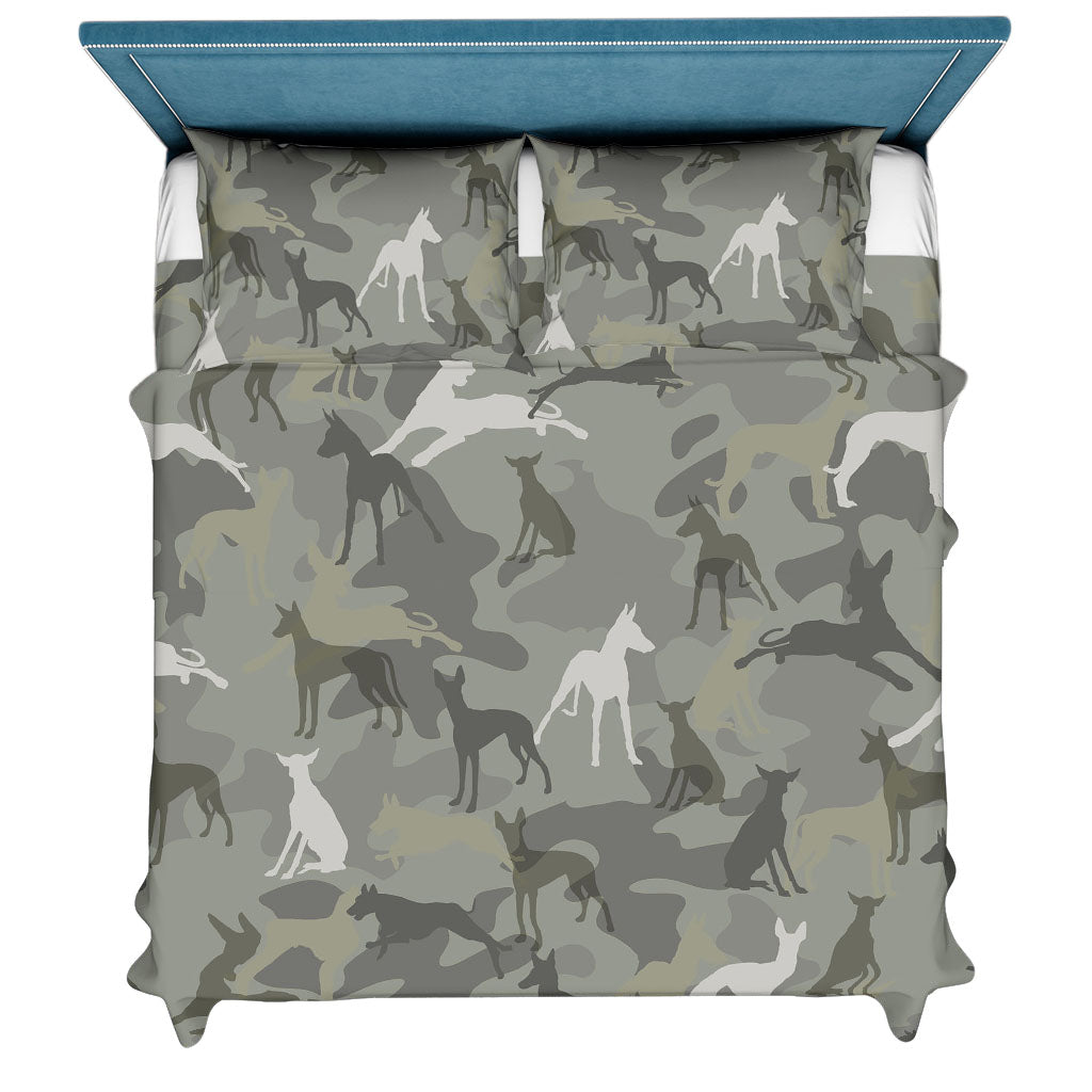 Ibizan Hound Camo Bedding Set - Camouflage Dog Bedding Set