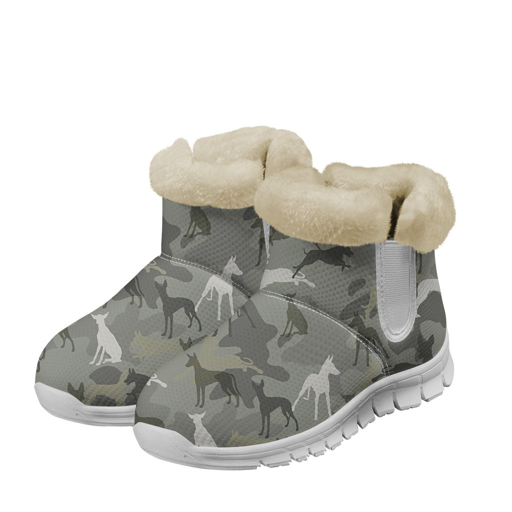 Ibizan Hound Camo Snow Boots - Perfect For Winter