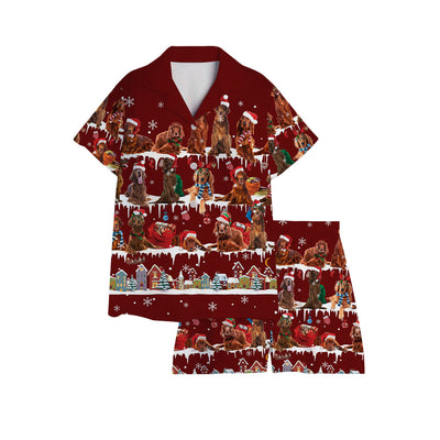 Irish Setter Snow Christmas Back