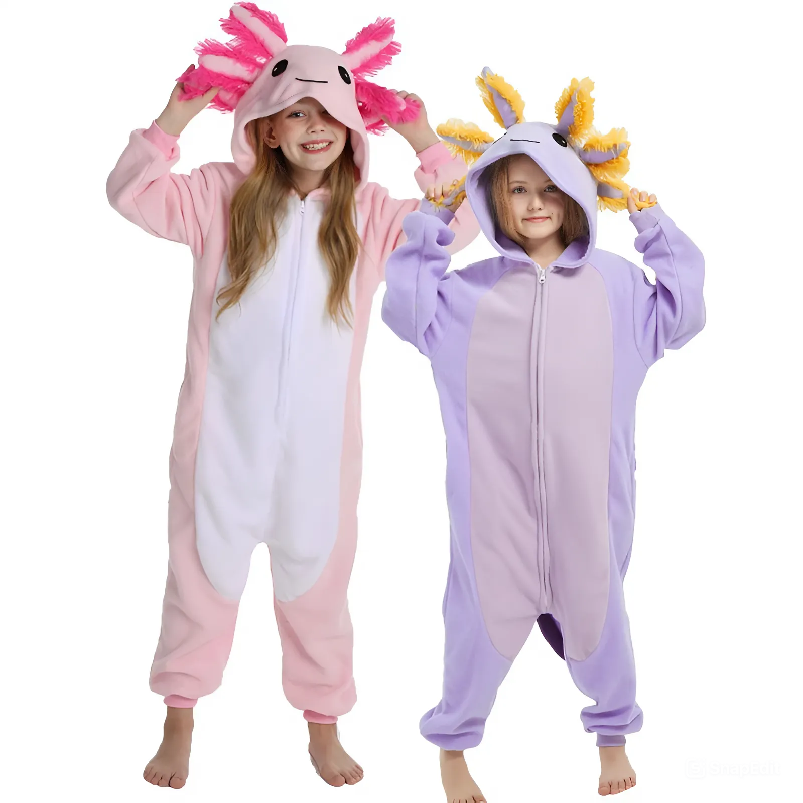 Kids' Axolotl Onesie Kigurumi | Cartoon Animal Pajama & Cosplay