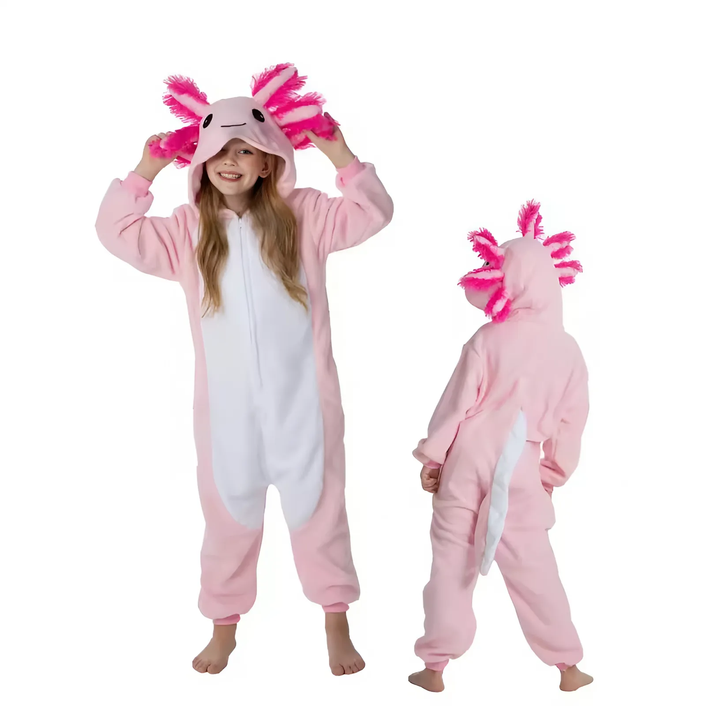 Kids' Axolotl Onesie Kigurumi | Cartoon Animal Pajama & Cosplay
