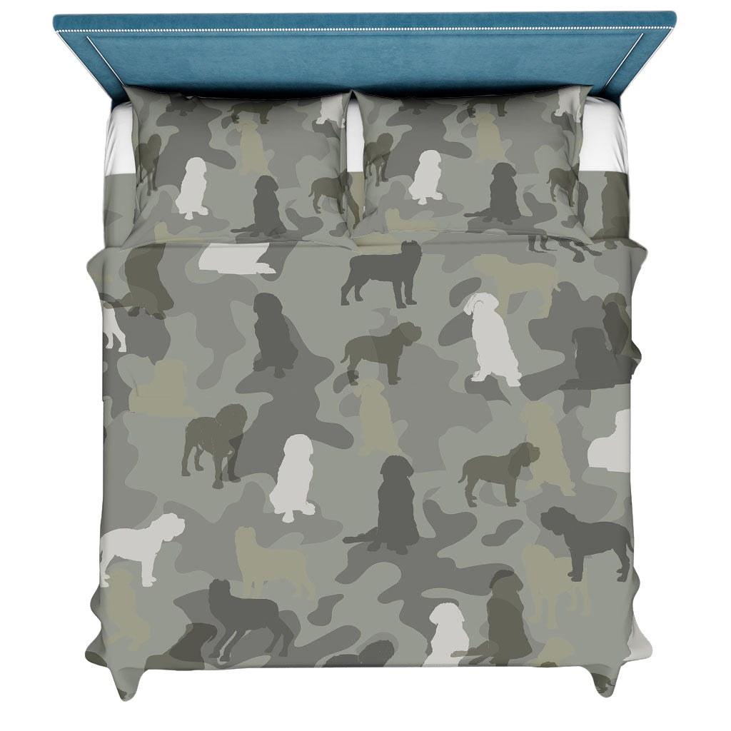 Neapolitan Mastiff Camo Bedding Set - Camouflage Dog Bedding Set