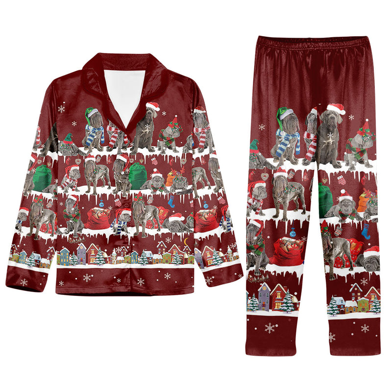 Matching Family Christmas Pajamas Set For Neapolitan Mastiff Dog Lover