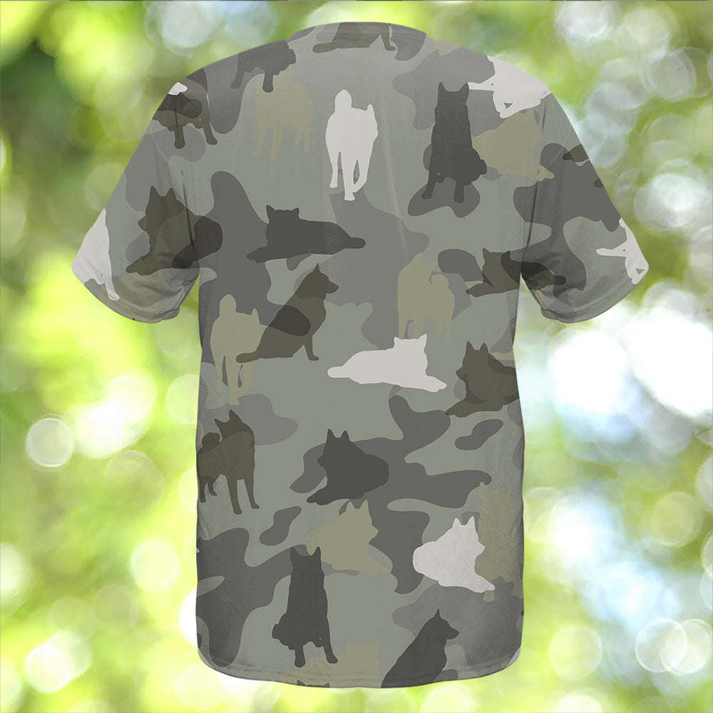 Norwegian Elkhound Camo T-Shirt
