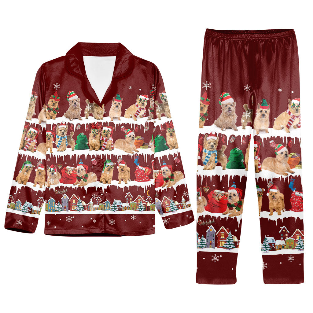 Matching Family Christmas Pajamas Set For Norwich Terrier Dog Lover