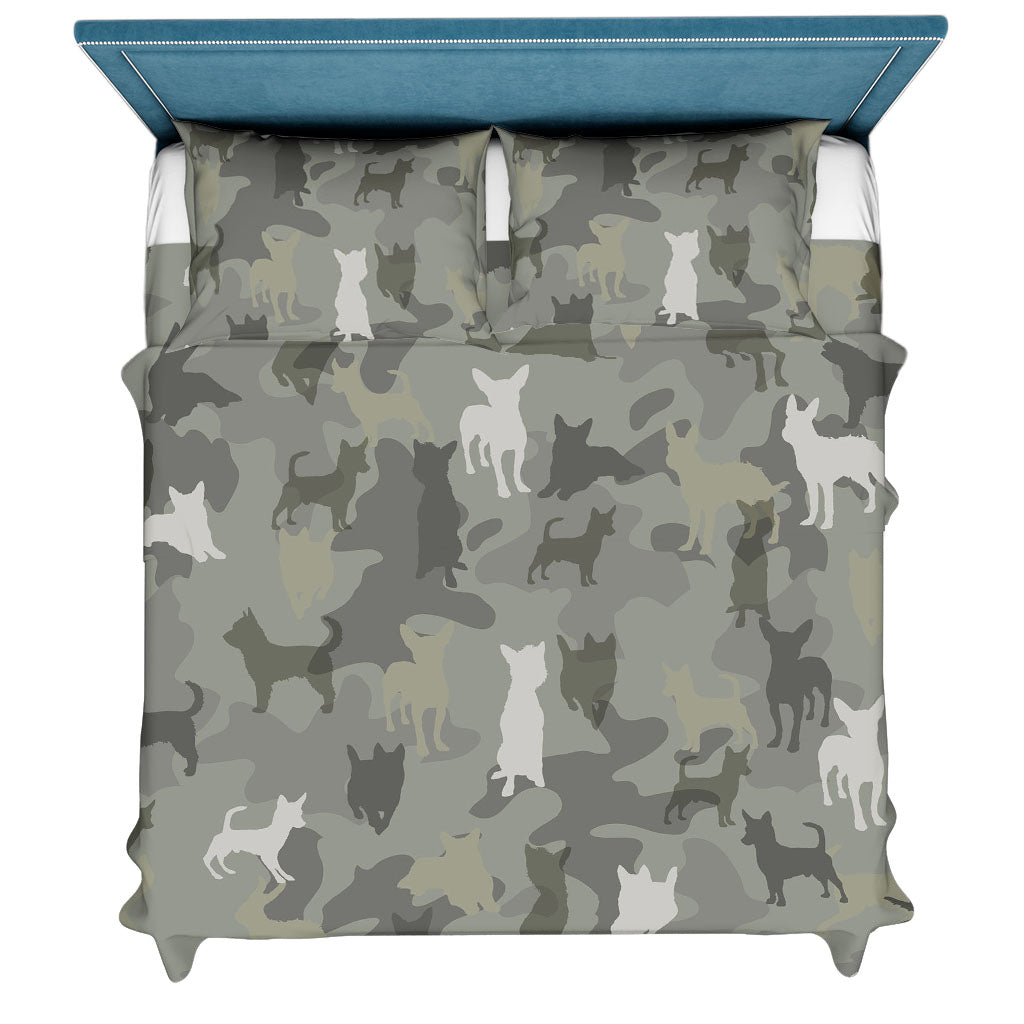 Portuguese Podengo Camo Bedding Set - Camouflage Dog Bedding Set