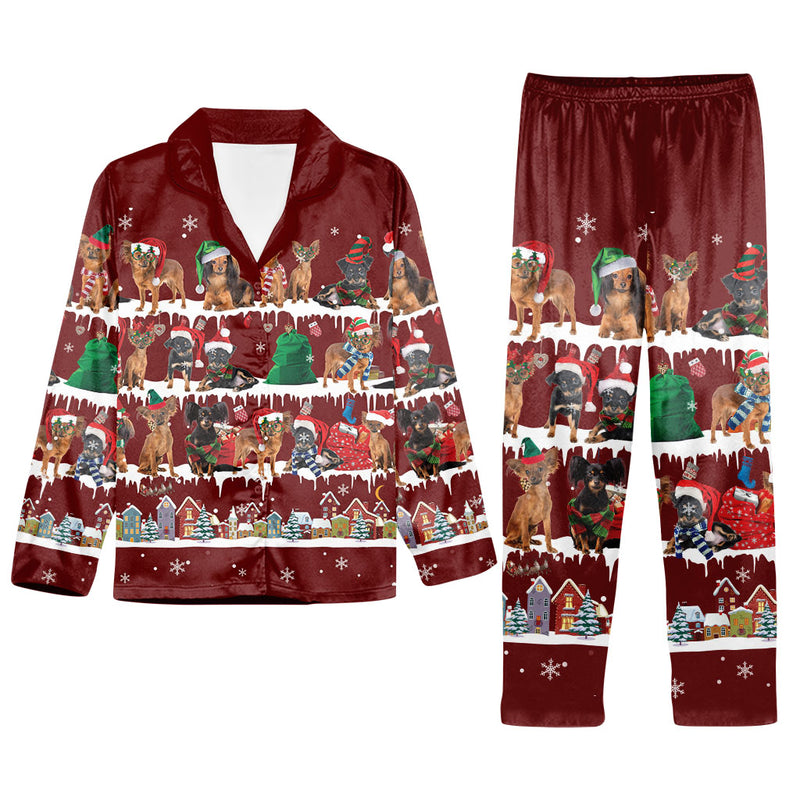 Matching Family Christmas Pajamas Set For Rusky Toy Dog Lover