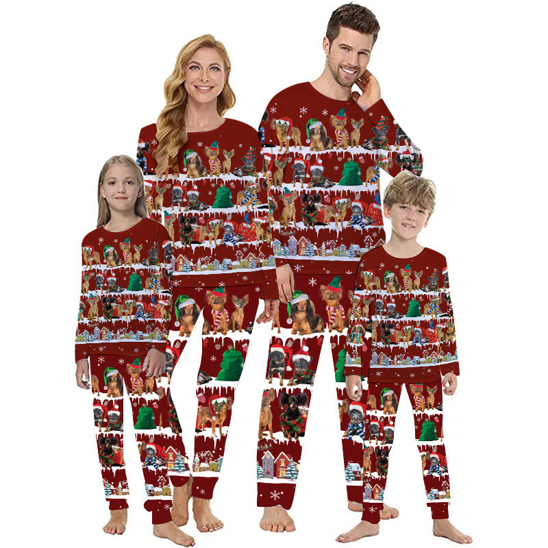 Family Christmas Pajamas Set - Rusky Toy Dog Pajamas For Adult/Kid