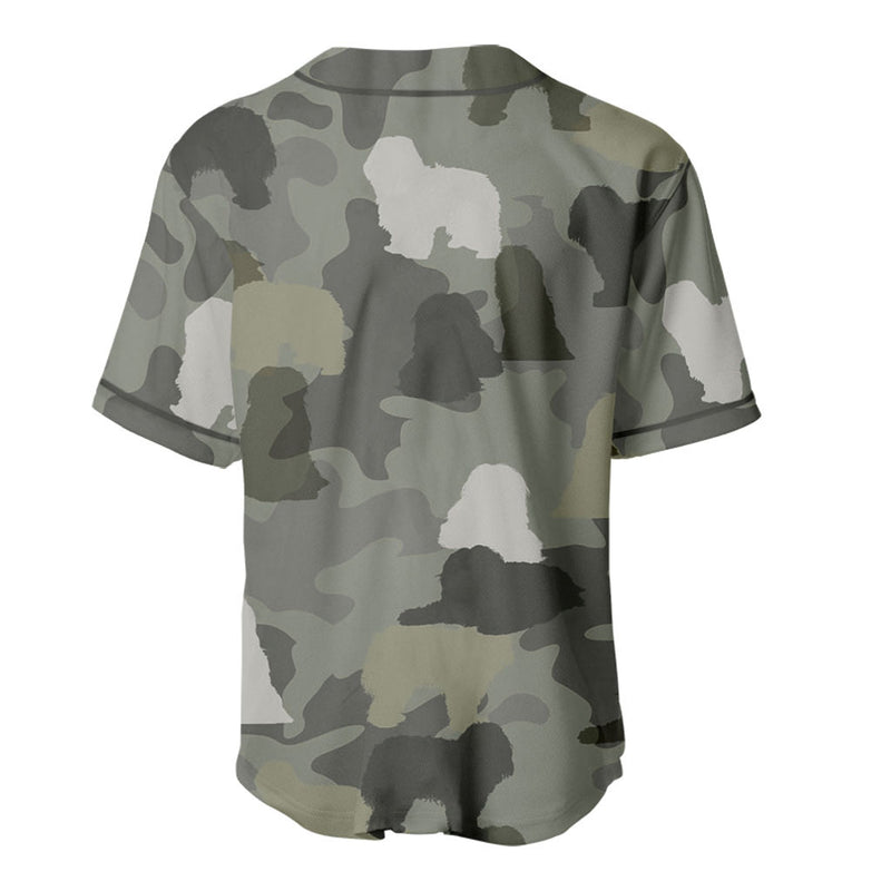 Schapendoes Camouflage Baseball Jersey - Camo Pattern Dog Shirt